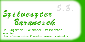 szilveszter barancsek business card